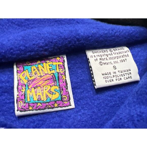 Planet Mars Snickers Full Zip Vintage Fleece Jacket Y2K Candy Bar Size Small - Picture 5 of 5